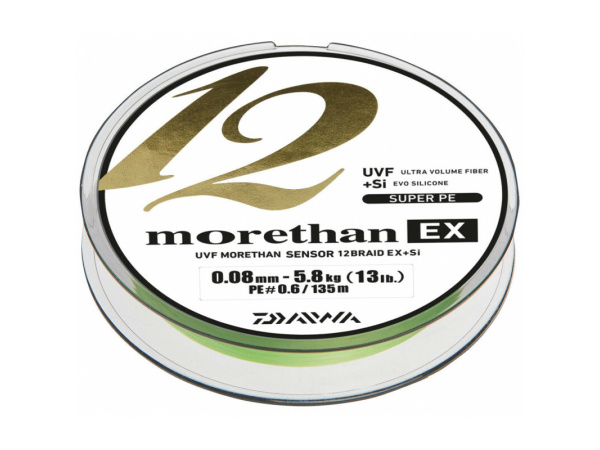 DAIWA - Šňůra Morethan 12 braid EX+SI lime green 135m
