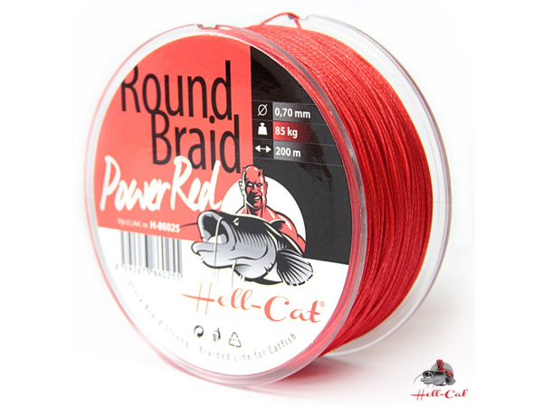 Hell-Cat Splétaná šňůra Round Braid Power Red, 1000m