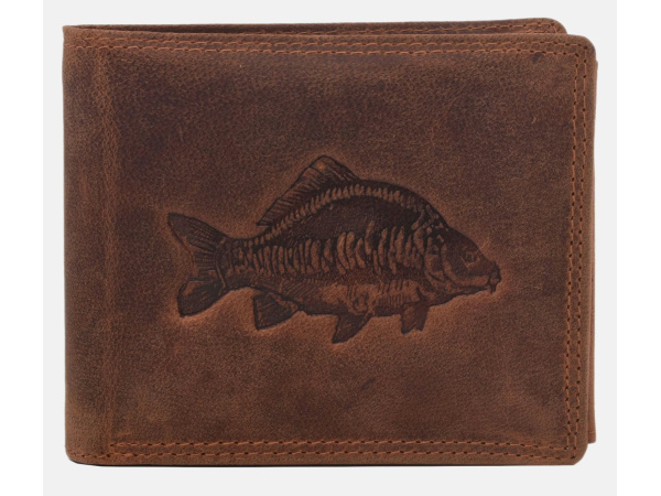 MERCUCIO - Peněženka tm. kůže - Kapr lysec embos