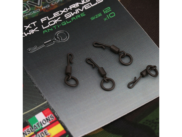 Gardner Obratlíky Covert XT Flexi-Ring Kwik Lok Swivels, vel. 12 