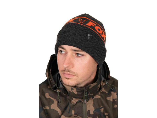 Fox Collection Beanie Hat - Black & Orange