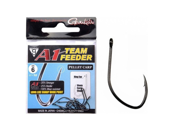Gamakatsu - Háčky A1 team feeder pellet carp, 10ks - černé