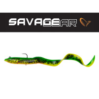 SAVAGE GEAR - Umělá nástraha 4D Real eel s háčkem a trojháčkem 20cm / 38g - Firetiger