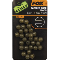 FOX - Gumové korálky Tapered bore beads Trans Khaki