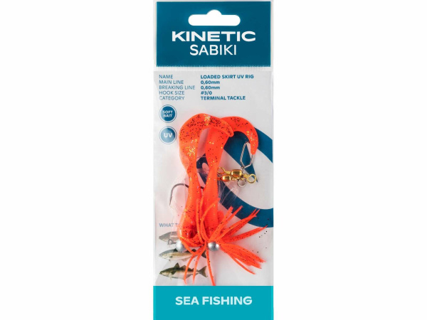 Kinetic - Návazec Sabiki Loaded Skirt UV rig 130cm 0,60mm vel.3/0