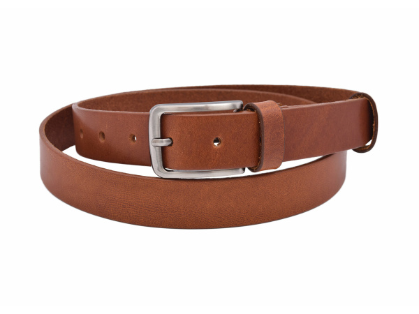 MERCUCIO - Pánský kožený opasek - koňak 120cm