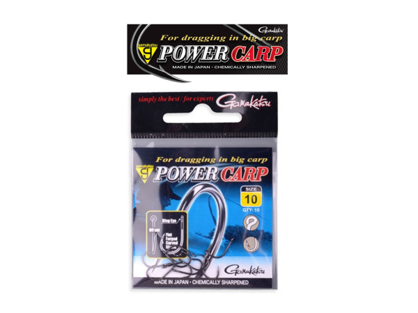 Gamakatsu - Háčky Power carp ring eye, 10ks - NS černé