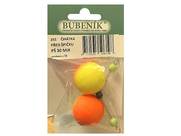 Bubeník - Číhátko před špičku 30mm, 2ks barva žlutá,červená Výprodej