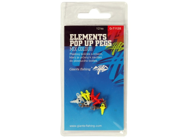 Giants fishing Kolíček s očkem Elements Pop-Up Pegs Clear, 10ks 