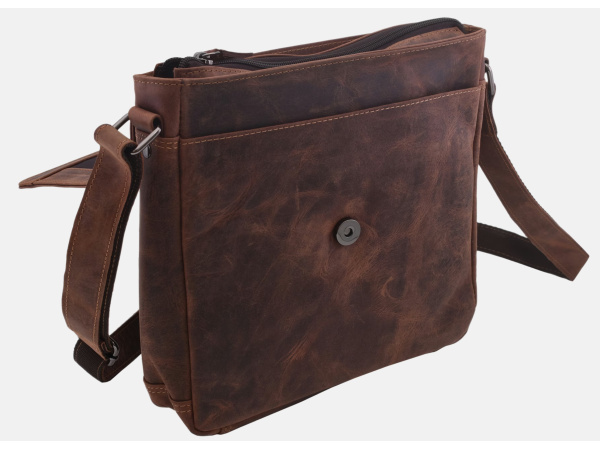 MERCUCIO - Pánské kožené crossbody - tmavěhnědá kůže hunter V 250910