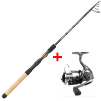 Garbolino prut Proxima JetSpin Tele M 2,10m, 10-30g + naviják Strike 301 FD