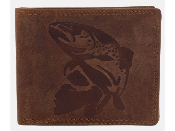 MERCUCIO - Peněženka tm. kůže - Pstruh embos