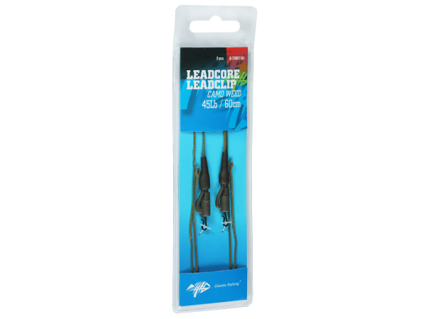 Giants fishing Montáž s olověnou šňůrkou Leadcore 45Lb Leadclip (2ks) 60cm|Camo Weed