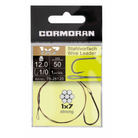 Cormoran - Lanko 1X7 wire leader with loop and single hook vel.2/0 50cm 15kg bal.1ks