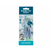 Kinetic - Návazec Sabiki Twister XL Tail rig 130cm 0,80mm vel.8/0 - Blue/Silver