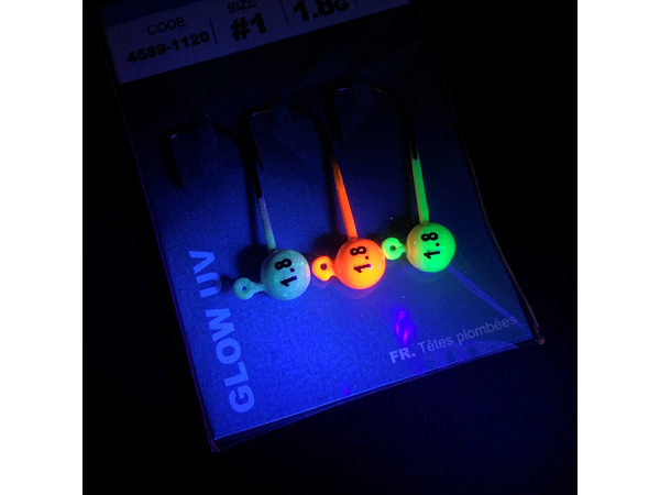 FreeStyle - Jigová hlava Tungsten Micro Jig29 Glow 2,7g 2,1cm vel. 2 3ks