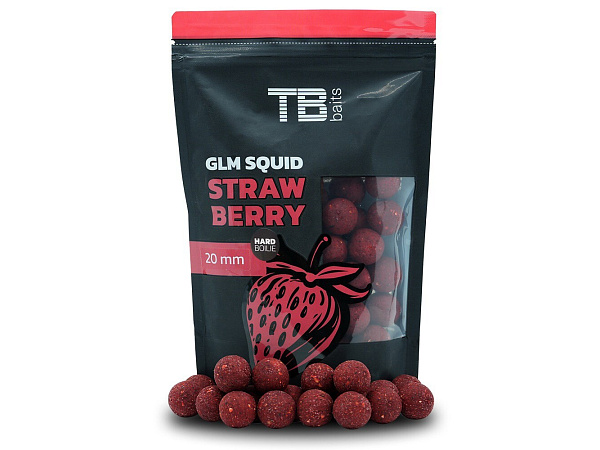 TB Baits - Hard Boilie GLM Squid Strawberry - 250 g 28 mm