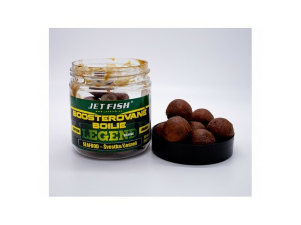 JET FISH - Boosterované boilie LEGEND RANGE 24mm 250ml - seafood / švestka česnek