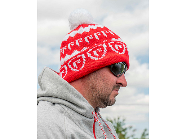 Fox Rage Red & White Bobble Hat