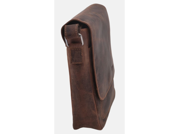 MERCUCIO - Pánské kožené crossbody - tmavěhnědá kůže hunter V 250909