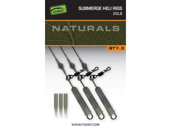 FOX - Montáž Naturals Submerged Heli Rigs Leaders, 75cm, 3ks