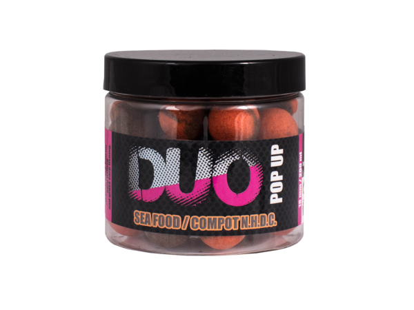 LK Baits Pop Up Boilies DUO X-Tra Sea Food/Compot NHDC  18mm, 200ml - VÝPRODEJ