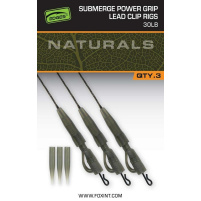 FOX - Montáž Naturals Submerge Power Grip Lead Clip Leaders, 75cm, 3ks, 40lb