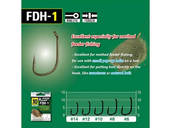 Owner - Háčky FDH-1 FEEDER HOOK s očkem