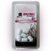 LK Baits ZIG RIG Dumbels Pop–Up – White