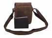 MERCUCIO - Pánské kožené crossbody - tmavěhnědá kůže hunter V