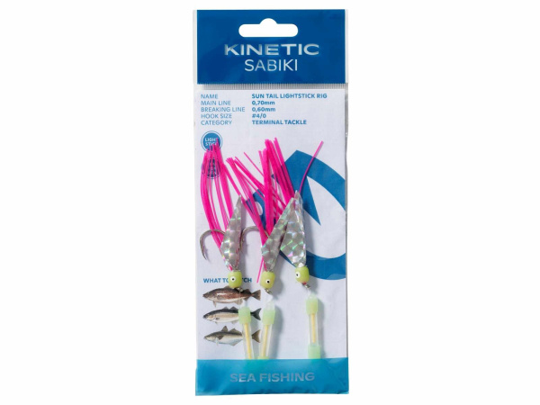 Kinetic - Návazec Sabiki Sun Tail Lightstick rig 115cm 0,70mm vel.4/0