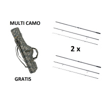 2x Prut Sentinel Carp 390SH + Obal Multi Camo 145 