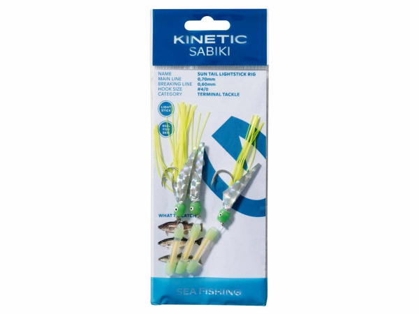 Kinetic - Návazec Sabiki Sun Tail Lightstick rig 115cm 0,70mm vel.4/0