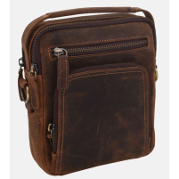 MERCUCIO - Pánské kožené crossbody - tmavěhnědá kůže hunter V 250904-2