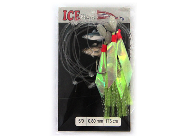 ICE fish - Návazec třásně 5/0, 0,8mm, 175cm - Zelená barva