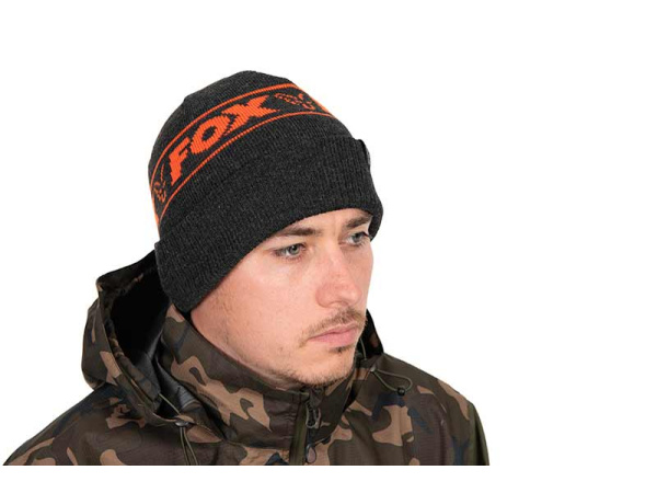 Fox Collection Beanie Hat - Black & Orange