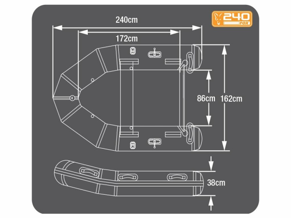Fox - Nafukovací člun 240 Green Inflable Boat 2,4m - Air Deck Blacke - Akce!