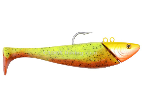 SPRO - Jig + ripper Mega jig shad 470g - 24cm - orange/chartreuse - VÝPRODEJ