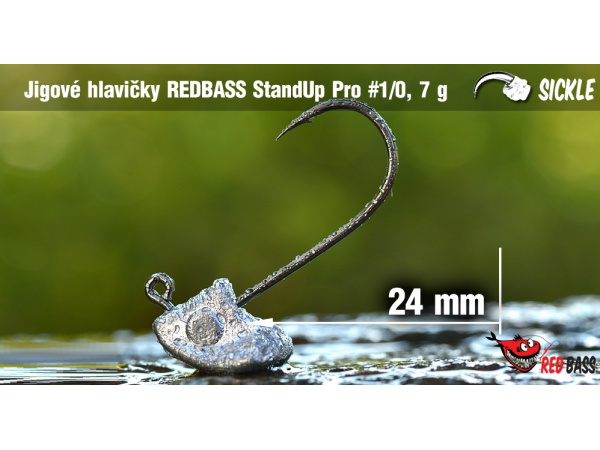 Red Bass - Neváznoucí jigová hlavička StandUp Pro Sickle, vel. 1/0, bal. 5ks