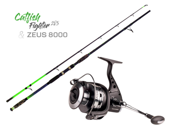 ZFISH Combo - Prut Catfish Fighter 2,85m/100-300g + Naviják Zeus ZX 8000