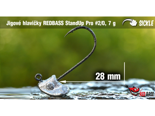 Red Bass - Neváznoucí jigová hlavička StandUp Pro Sickle, vel. 2/0, bal. 5ks