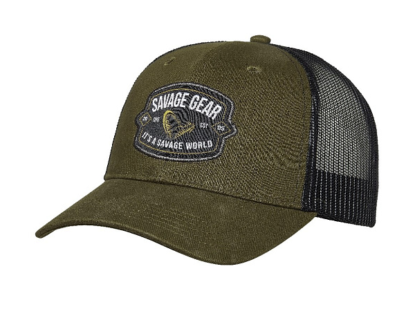 SAVAGE GEAR - Kšiltovka Badge Trucker Cap Green