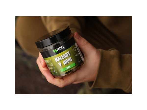 Nikl Black halibut pelety v dipu Corn 15+20mm, 250ml