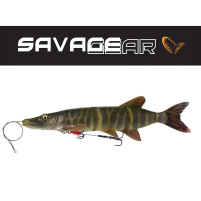 SAVAGE GEAR - Nástraha 4D Line thru pike s lankem a 2x trojháčkem 25cm / 105g - Stripped