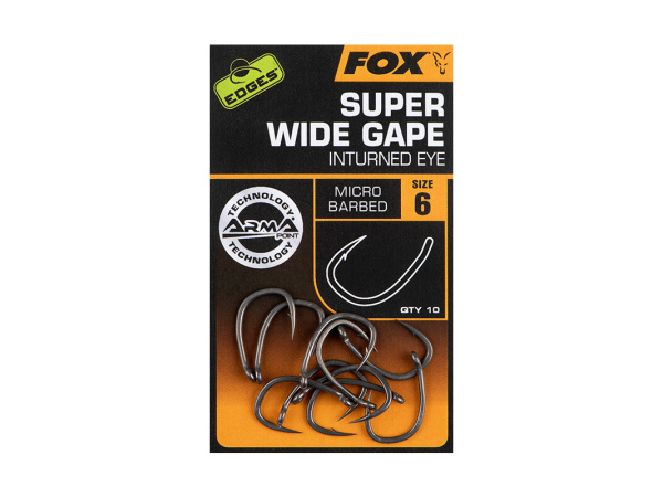 FOX - Háčky Edges Armapoint Super WIDE GAPE INTURNED EYE 10 ks