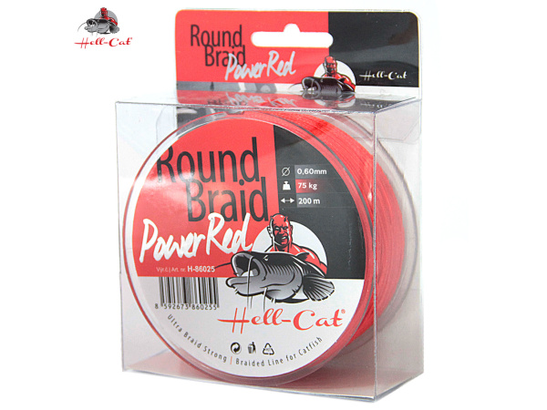 Hell-Cat Splétaná šňůra Round Braid Power Red, 200m