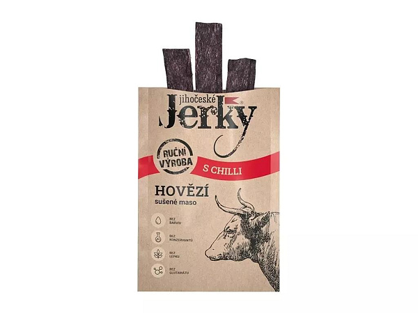 Jihočeké Jerky Hovězí Jerky s Chilli 20g