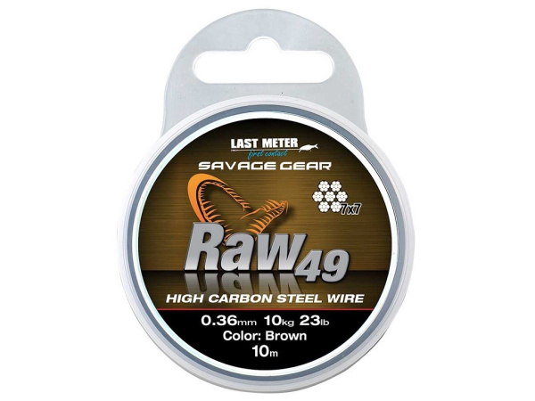 SAVAGE GEAR - Lanko Raw49 steel wire brown 10m / 0,45mm / 16kg