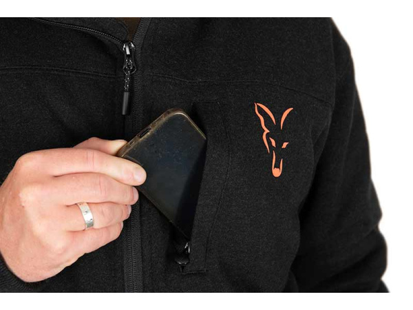 Fox Collection Sherpa Jacket Black & Orange