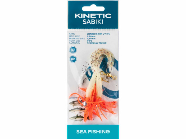 Kinetic - Návazec Sabiki Loaded Skirt UV rig 130cm 0,60mm vel.3/0